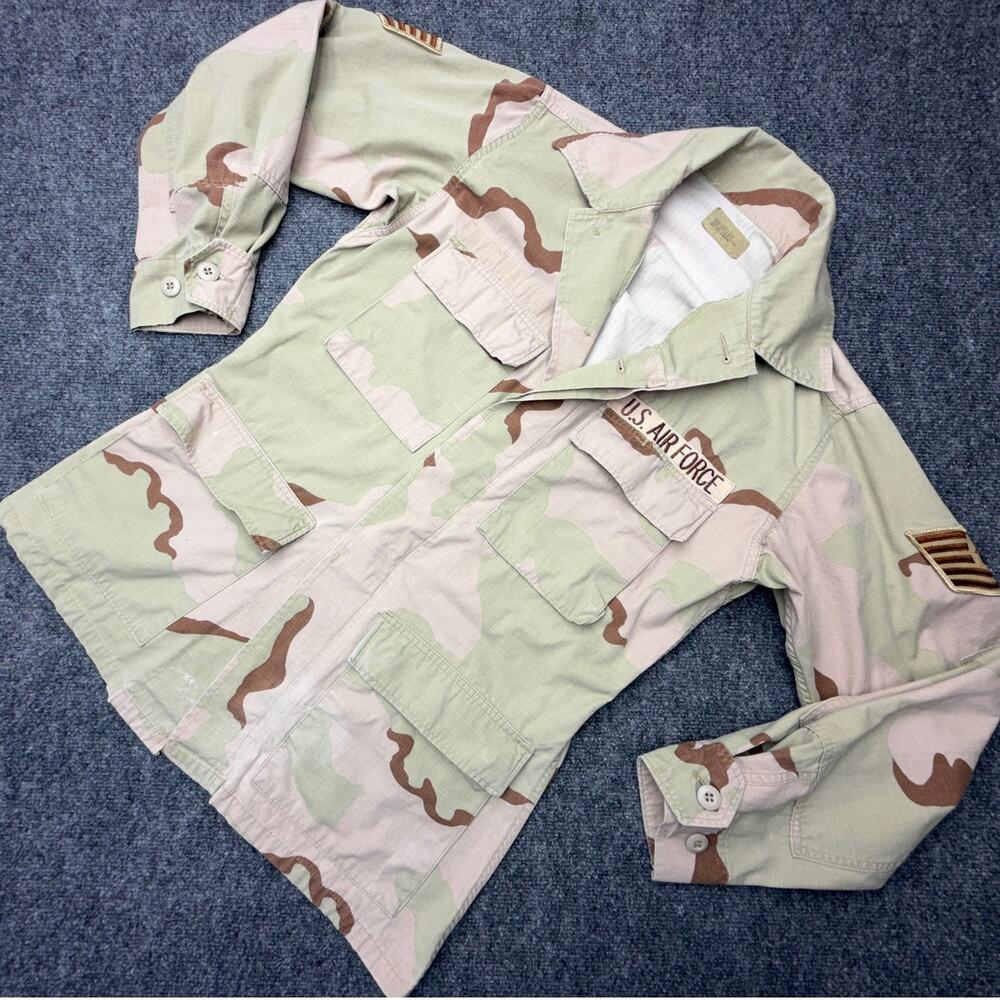 Vintage US Air Force Desert Camo Combat Coat Small Long Ripstop BDU